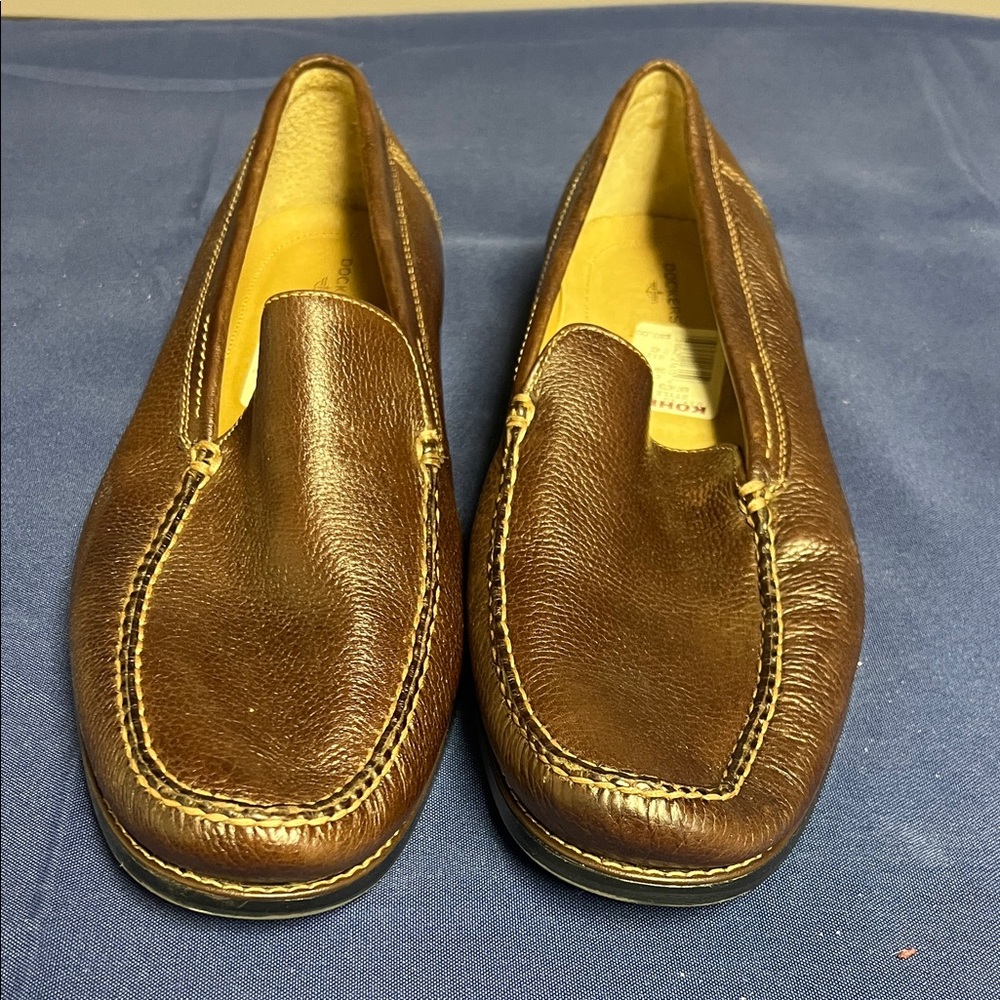 Dockers Men's Brown Leather Slip-On Loafers